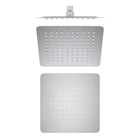 Kibi Cube 10 Metal Ultra Thin Profile Rain Shower Head 1.75 GPM - Brushed Nickel SH1003BN